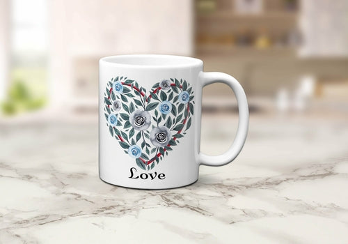 Heart Flower Love Mug