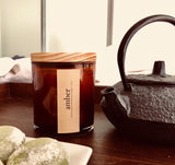 amber scented luxury soy candle