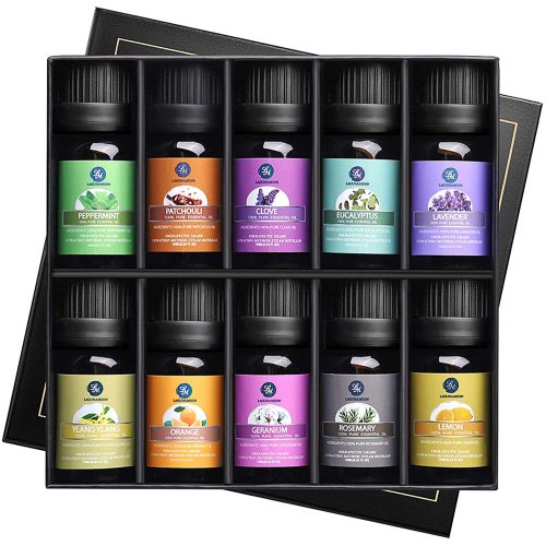 LagunaMoon Aroma Diffuser with Essential Oils Gift 10 Set Kit