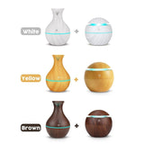 USB Aroma Air Humidifier Wood Grain with LED Lights Diffuser